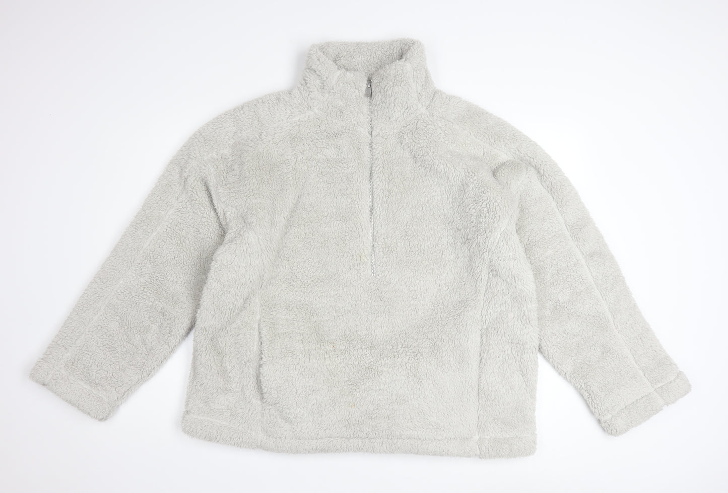 Next Womens Grey 1/2 Zip Fleece Pullover Sweatshirt Size M