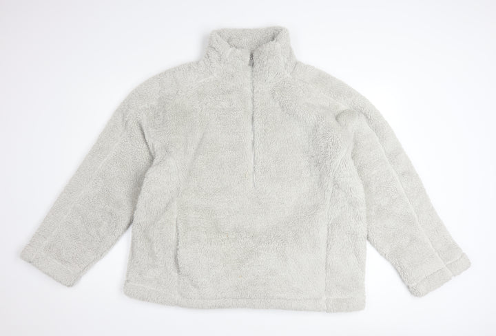 Next Womens Grey 1/2 Zip Fleece Pullover Sweatshirt Size M
