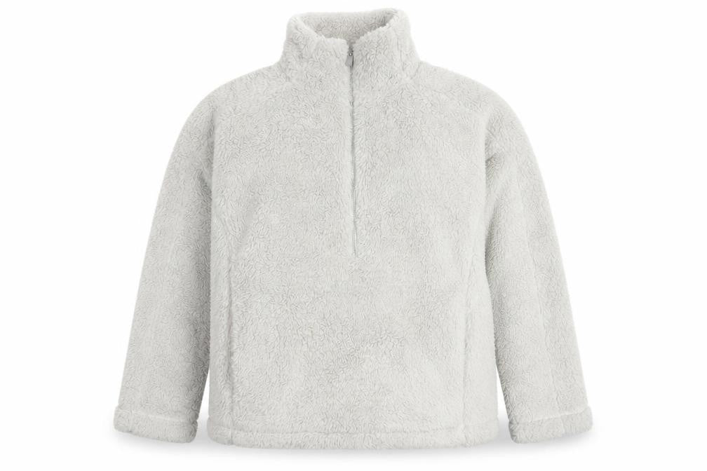 Front view of Next women’s grey 1/2 zip fleece pullover sweatshirt, size M