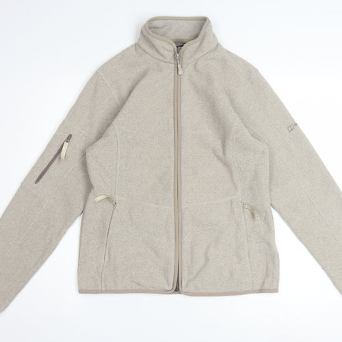 Berghaus Women's Beige Fleece Jacket Size 12 Full Zip Outdoor Coat