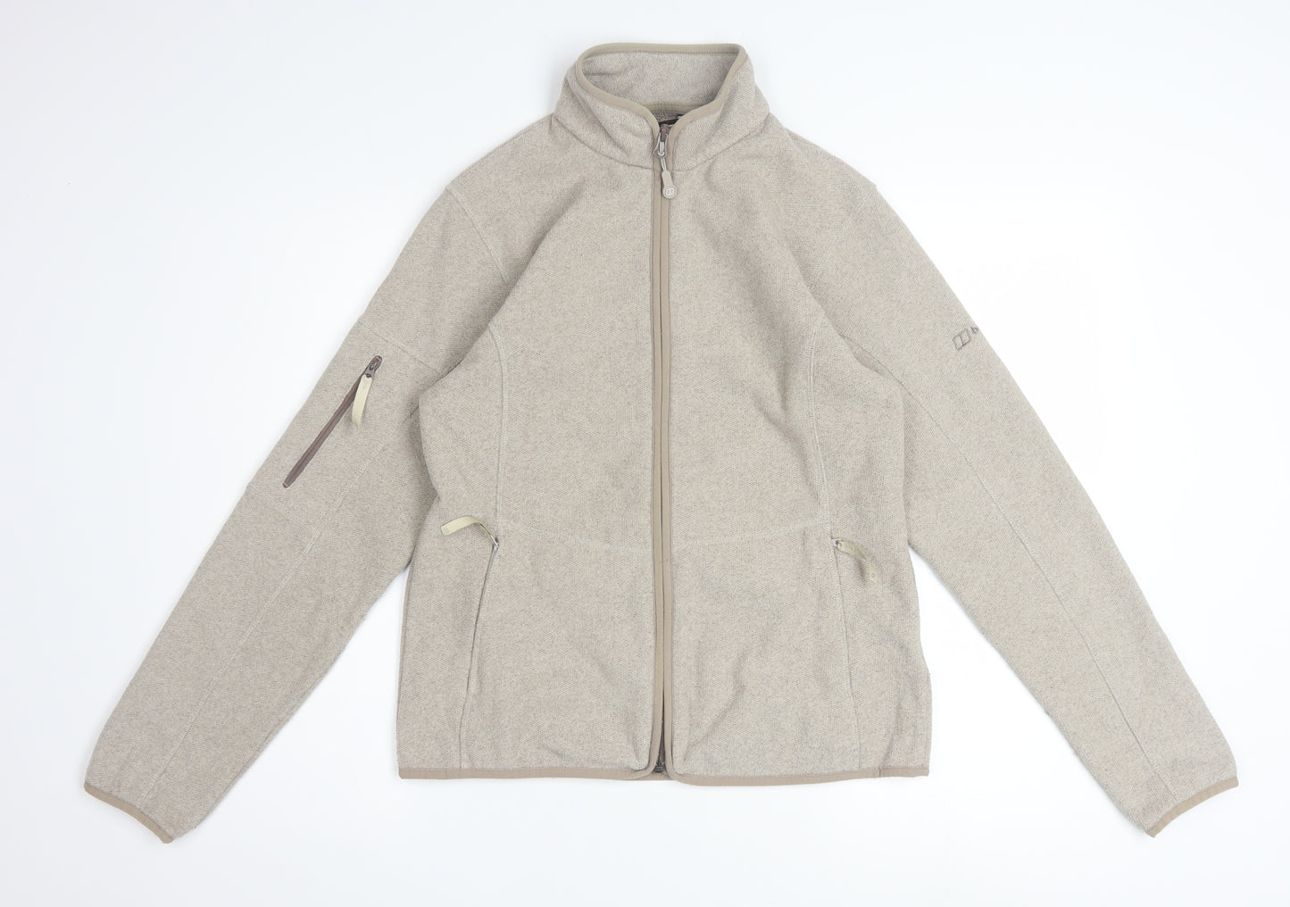 Berghaus Women's Beige Fleece Jacket Size 12 Full Zip Outdoor Coat