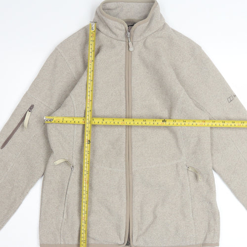 Berghaus Women's Beige Fleece Jacket Size 12 Full Zip Outdoor Coat