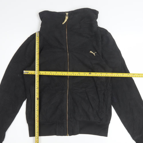 Puma Womens Black XS Full Zip Hoodie Lightweight Casual Sweatshirt
