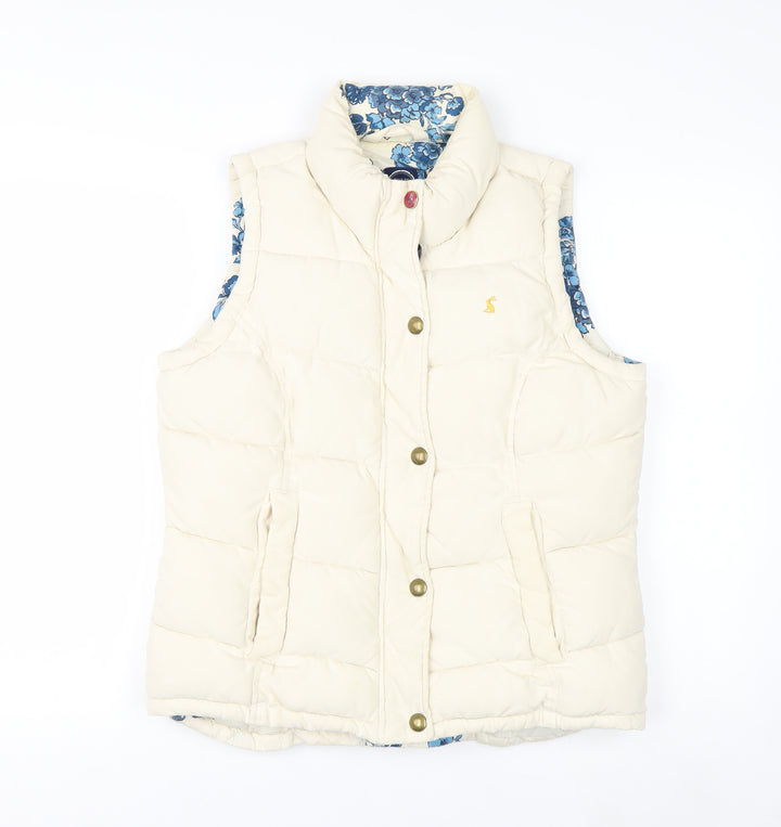 Joules Women's Ivory Puffer Waistcoat Size 12 Quilted Gilet