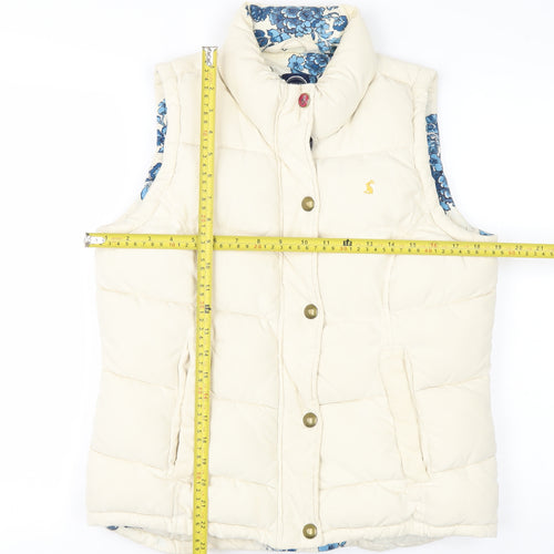 Joules Women's Ivory Puffer Waistcoat Size 12 Quilted Gilet