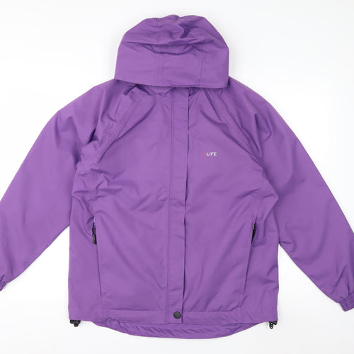 X-Life Women's Purple Waterproof Hooded Rain Jacket Size S 10-12 UK