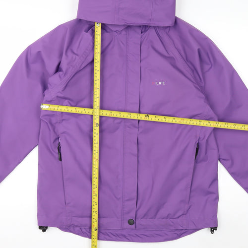 X-Life Women's Purple Waterproof Hooded Rain Jacket Size S 10-12 UK