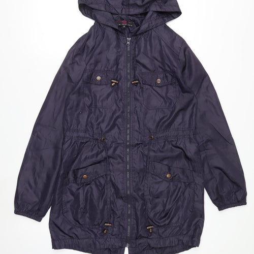 New Look Women's Navy Hooded Parka Jacket Size 10 Polyester