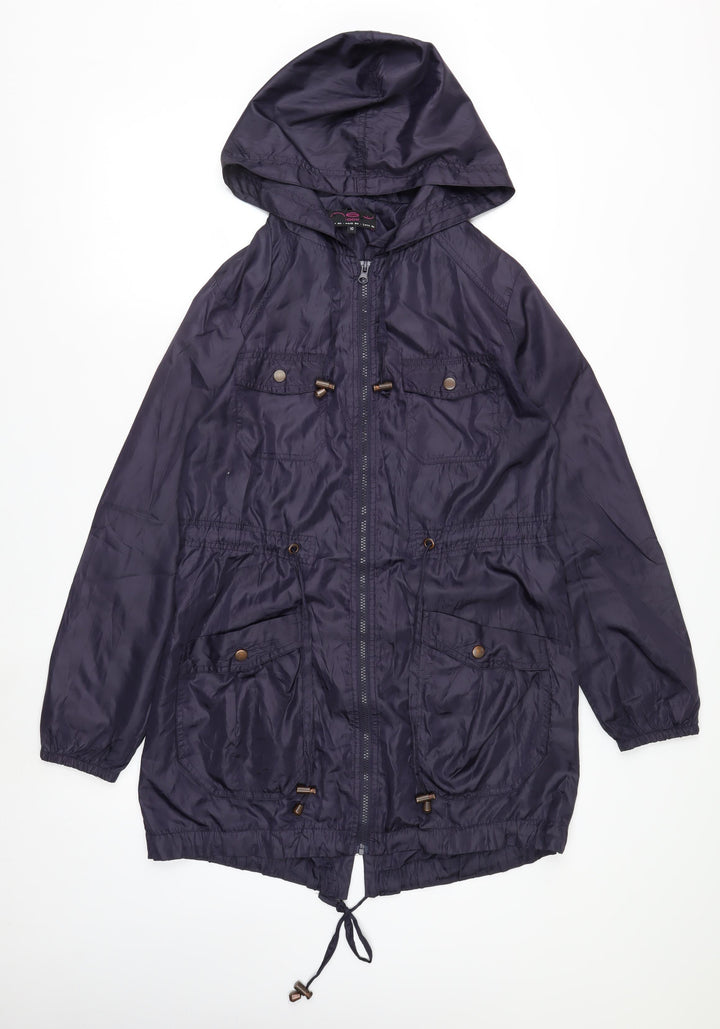 New Look Women's Navy Hooded Parka Jacket Size 10 Polyester
