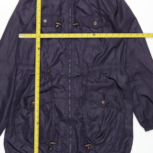 New Look Women's Navy Hooded Parka Jacket Size 10 Polyester