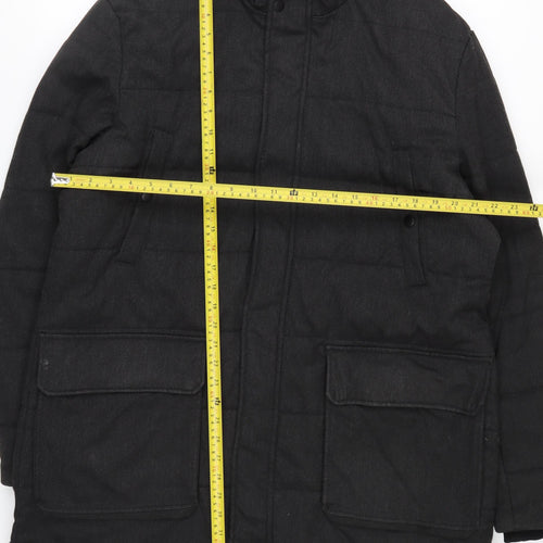 Next Mens Black XL Hooded Puffer Coat Winter Casual Jacket