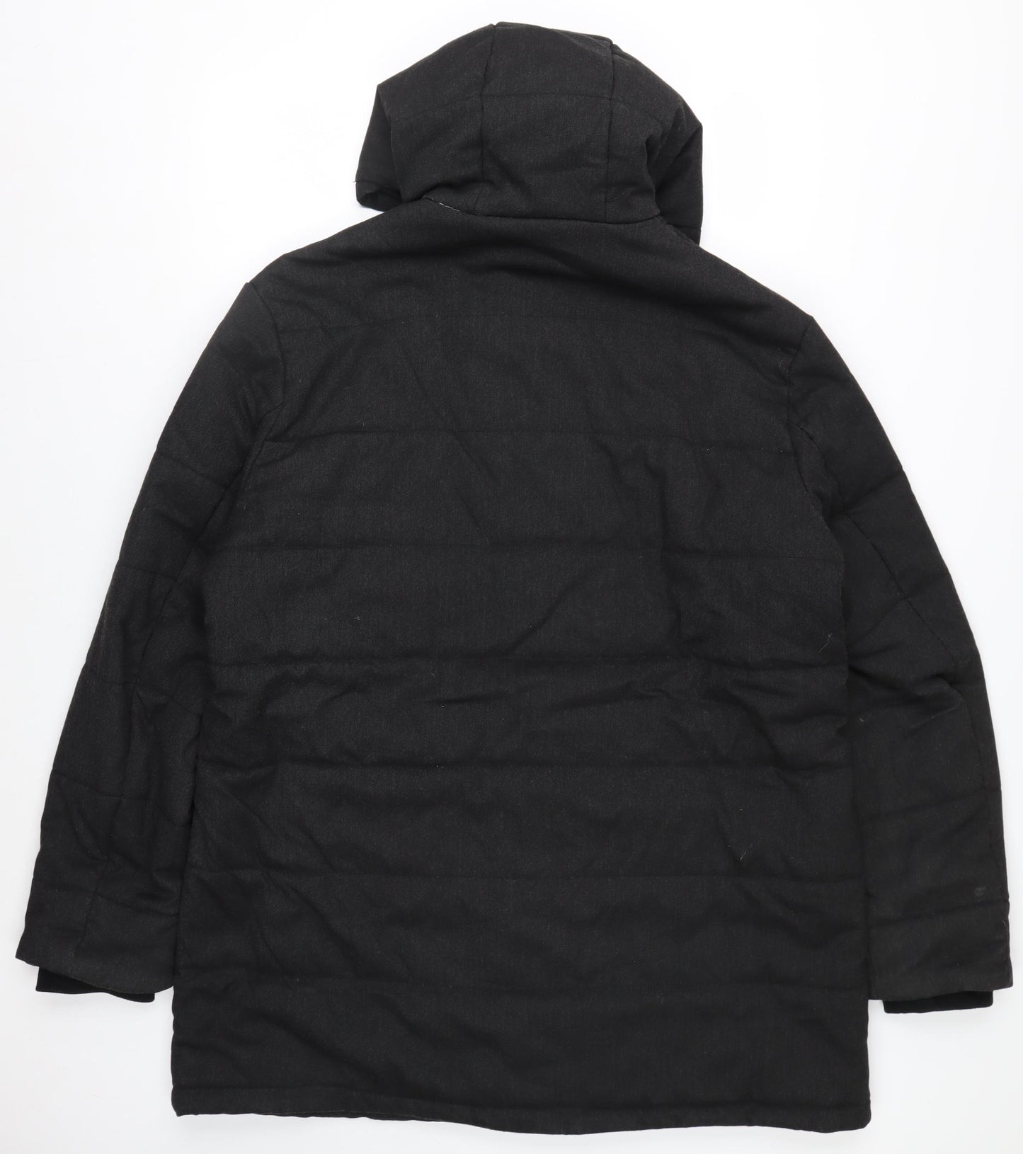 Next Mens Black XL Hooded Puffer Coat Winter Casual Jacket