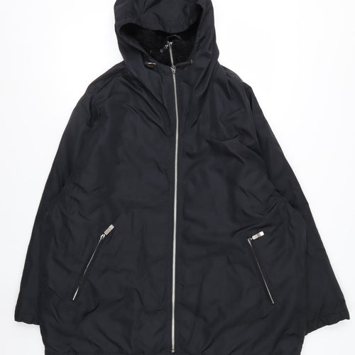 Olsen Collection Women's Black Hooded Parka Jacket Size 12