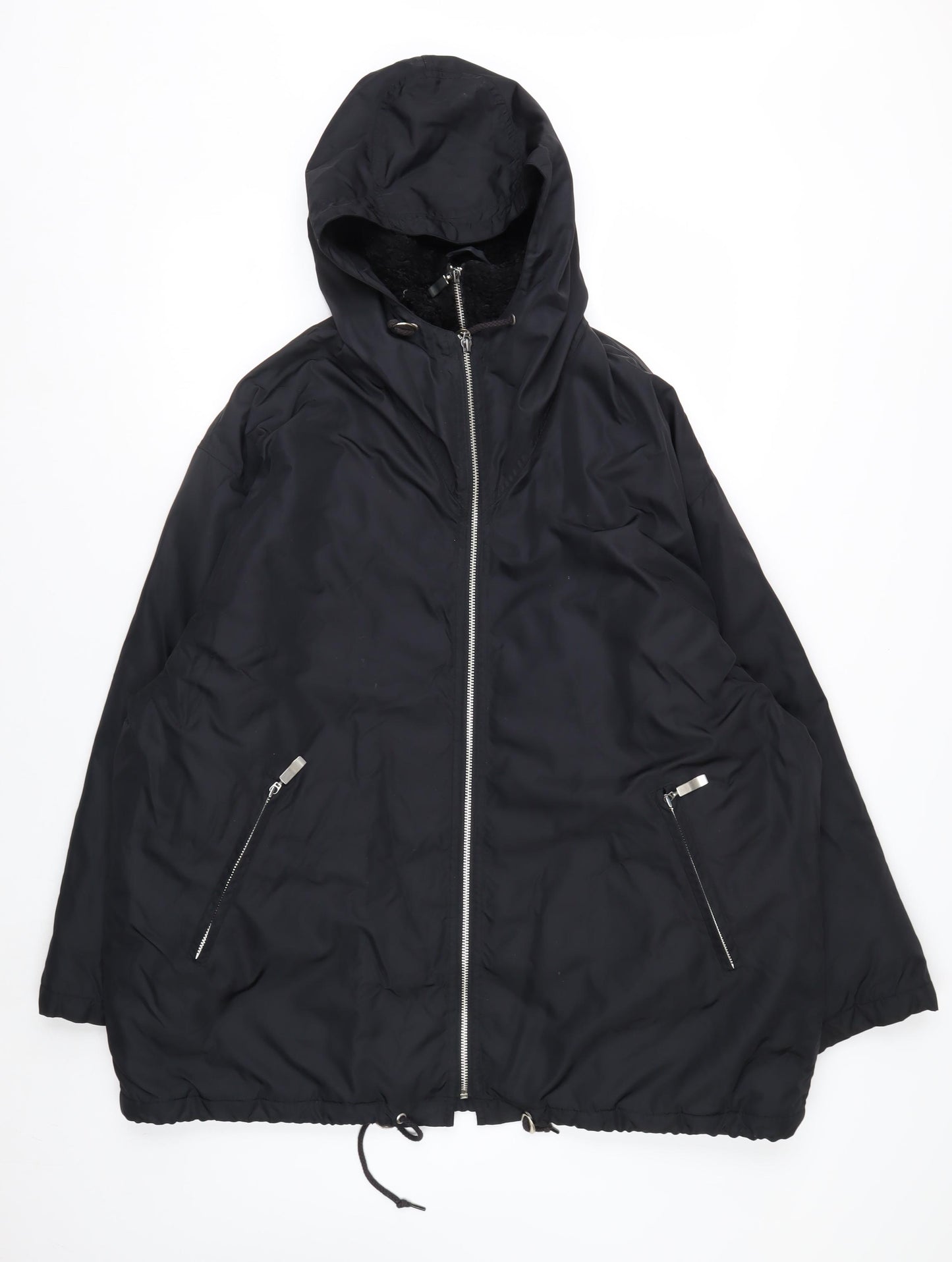 Olsen Collection Women's Black Hooded Parka Jacket Size 12