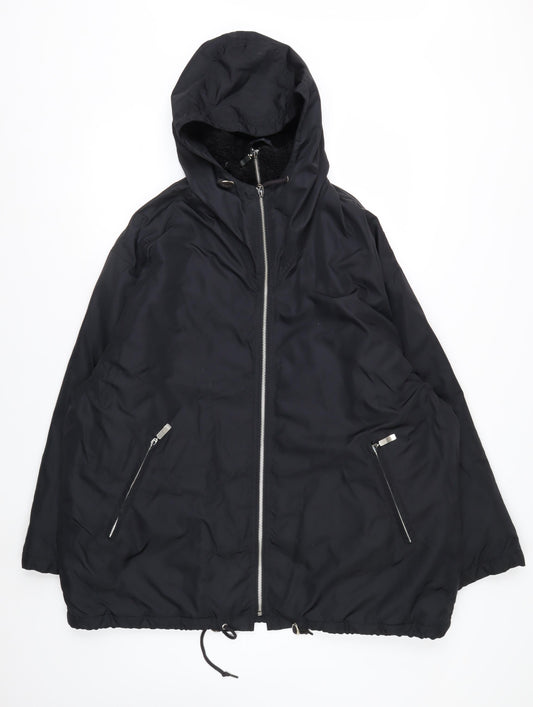 Olsen Collection Women's Black Hooded Parka Jacket Size 12