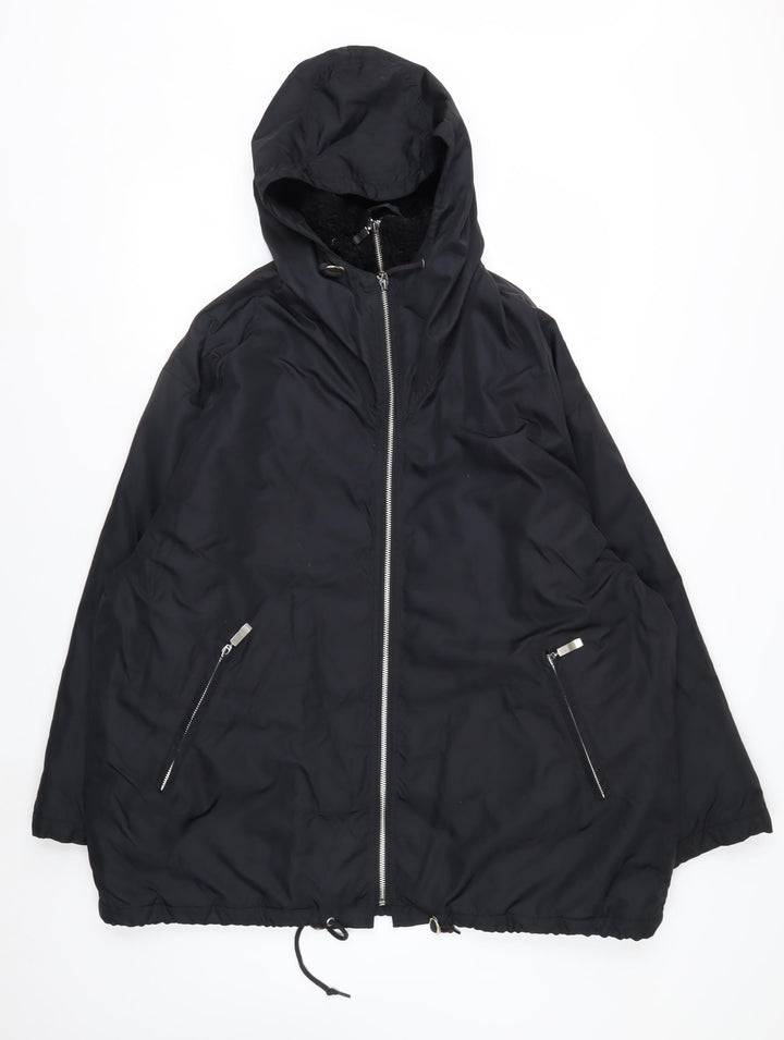 Olsen Collection Women's Black Hooded Parka Jacket Size 12