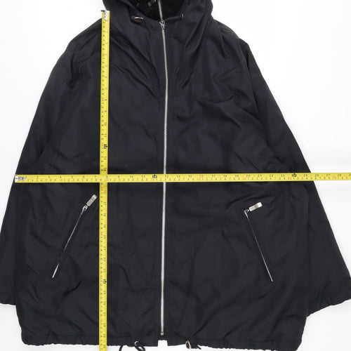 Olsen Collection Women's Black Hooded Parka Jacket Size 12