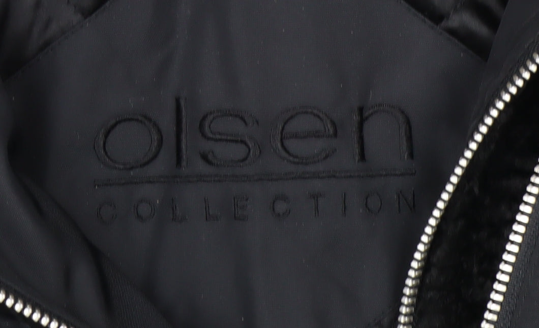 Olsen Collection Women's Black Hooded Parka Jacket Size 12