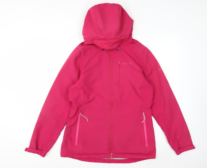 Regatta Womens Pink Softshell Hooded Outdoor Jacket Size 12