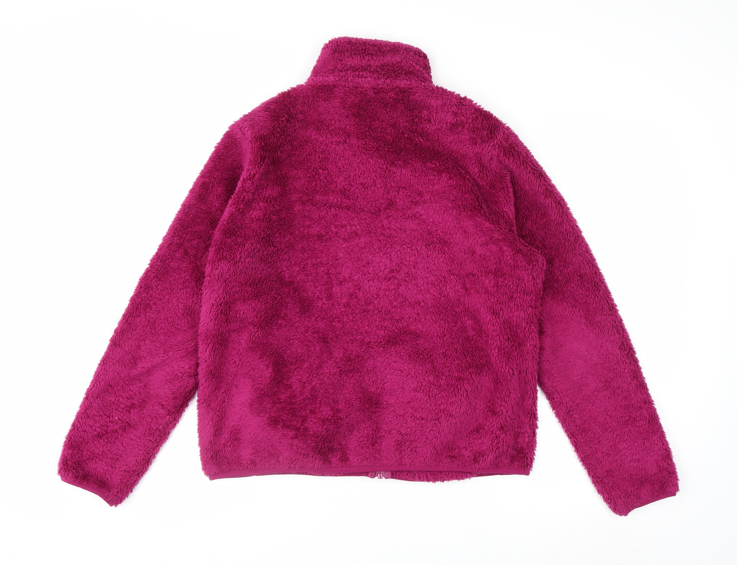 Uniqlo Womens Pink Fleece Full Zip Hoodie M Warm Lined Casual