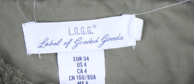 L.O.G.G. Men’s Green Hooded Cotton Parka Coat Size S