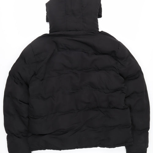 SoulCal & Co Men's Black Hooded Puffer Jacket L Winter Warm Casual