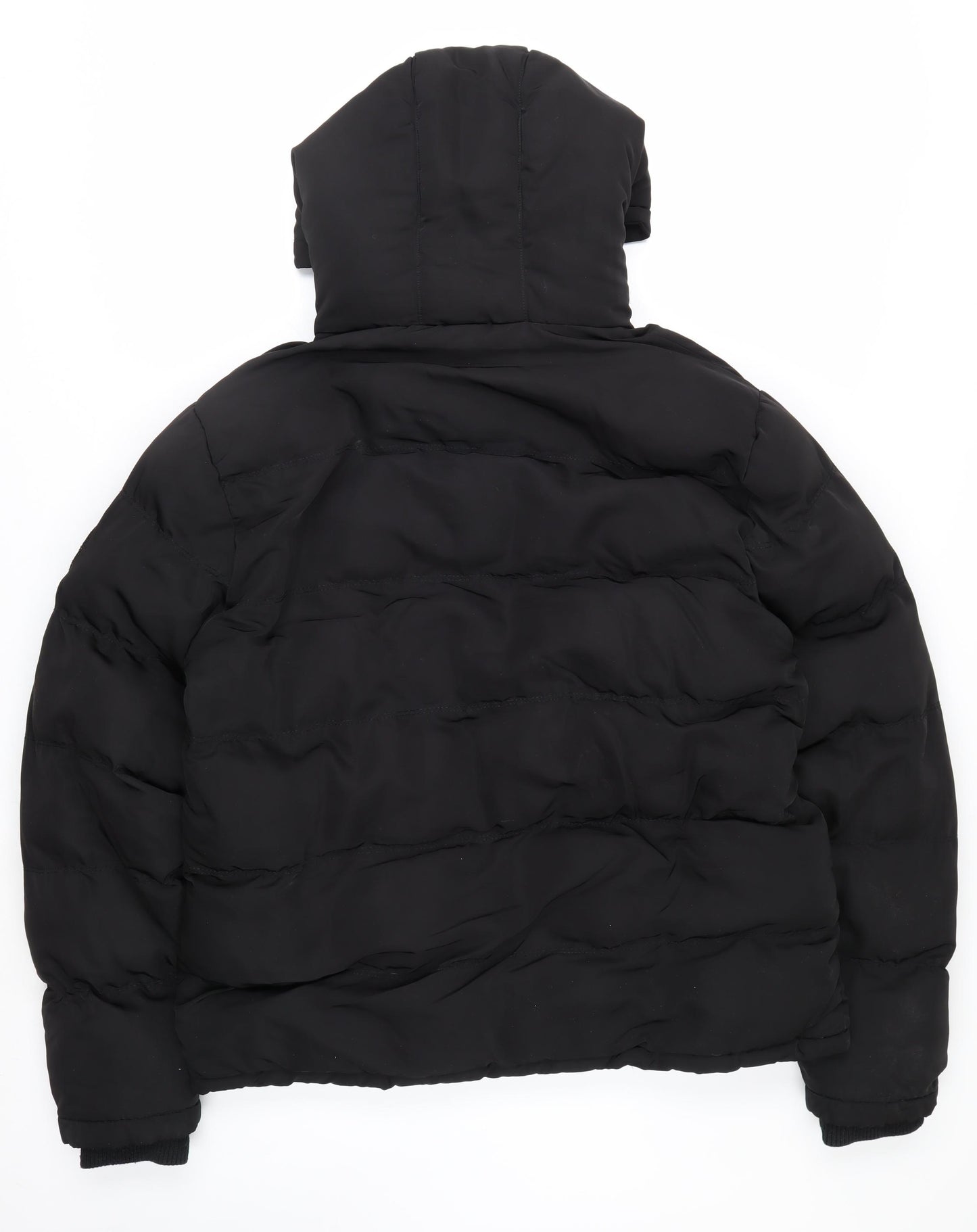 SoulCal & Co Men's Black Hooded Puffer Jacket L Winter Warm Casual