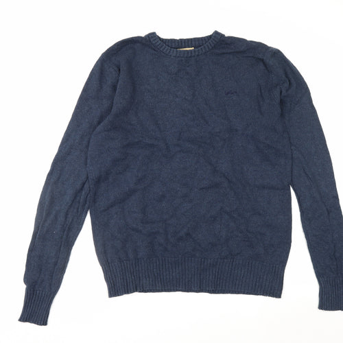 Lee Cooper Men's Blue Cotton Crew Neck Pullover Jumper Size L