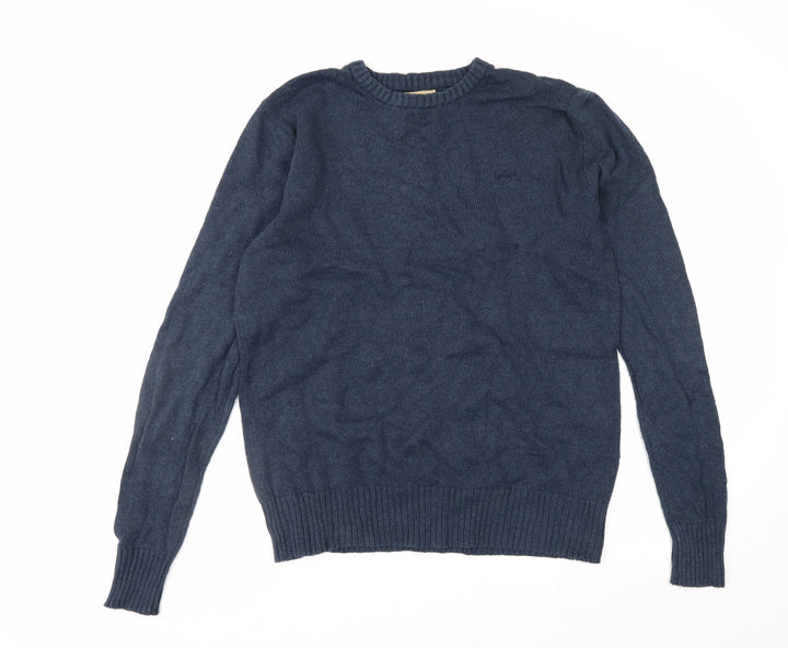 Lee Cooper Men's Blue Cotton Crew Neck Pullover Jumper Size L