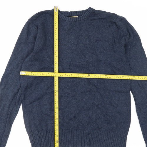 Lee Cooper Men's Blue Cotton Crew Neck Pullover Jumper Size L
