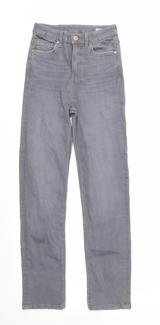 Marks and Spencer Women's Grey Straight Jeans Size 8 Regular Fit