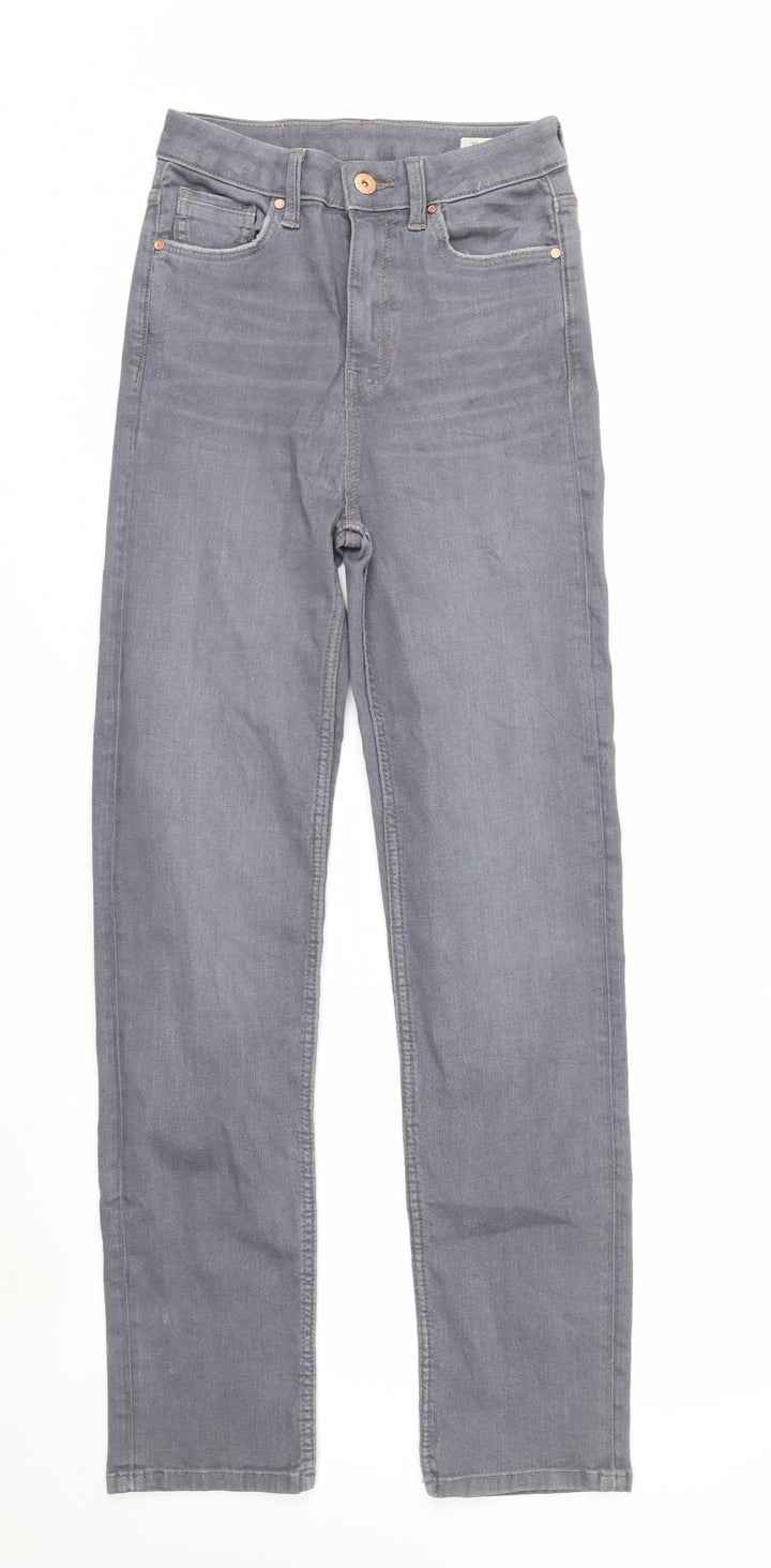Marks and Spencer Women's Grey Straight Jeans Size 8 Regular Fit