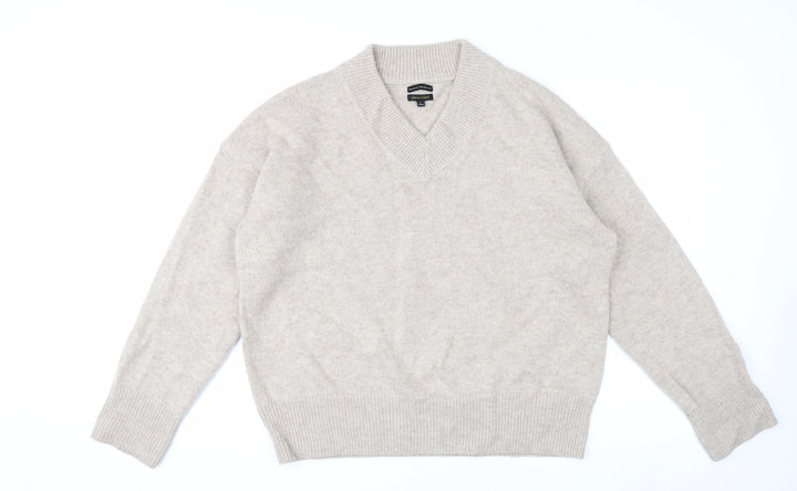 Mercer & Madison Men’s Beige Wool Blend V-Neck Jumper Size L