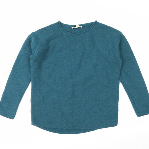 Seasalt Cornwall Women Blue Wool Blend Crew Neck Jumper UK 12