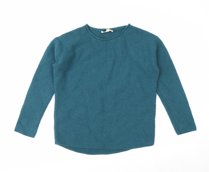 Seasalt Cornwall Women Blue Wool Blend Crew Neck Jumper UK 12