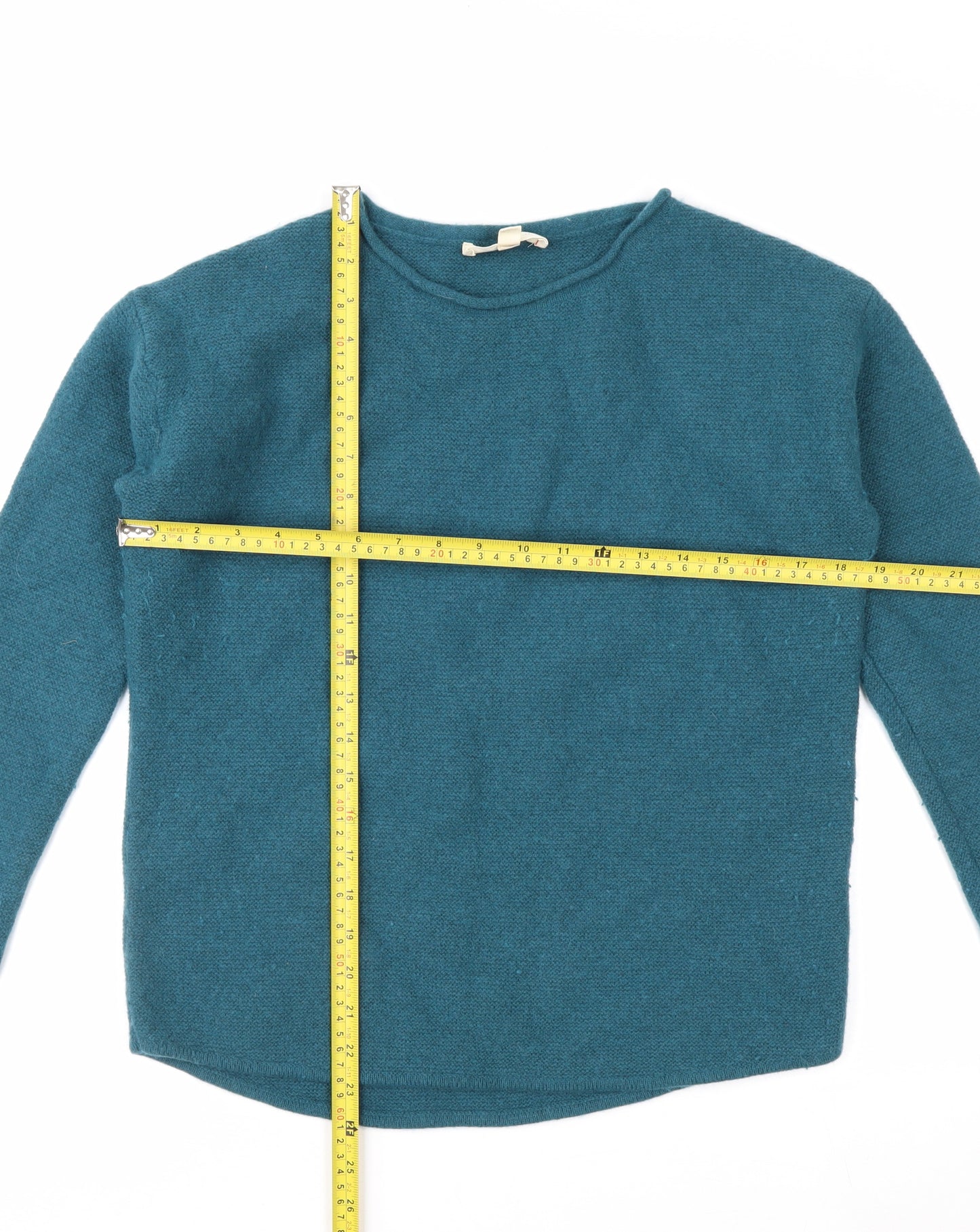 Seasalt Cornwall Women Blue Wool Blend Crew Neck Jumper UK 12