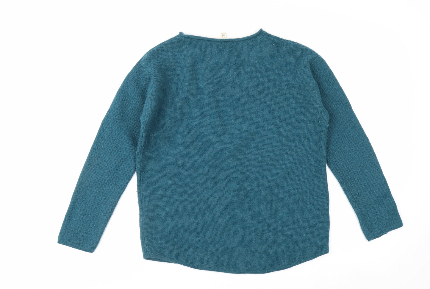 Seasalt Cornwall Women Blue Wool Blend Crew Neck Jumper UK 12