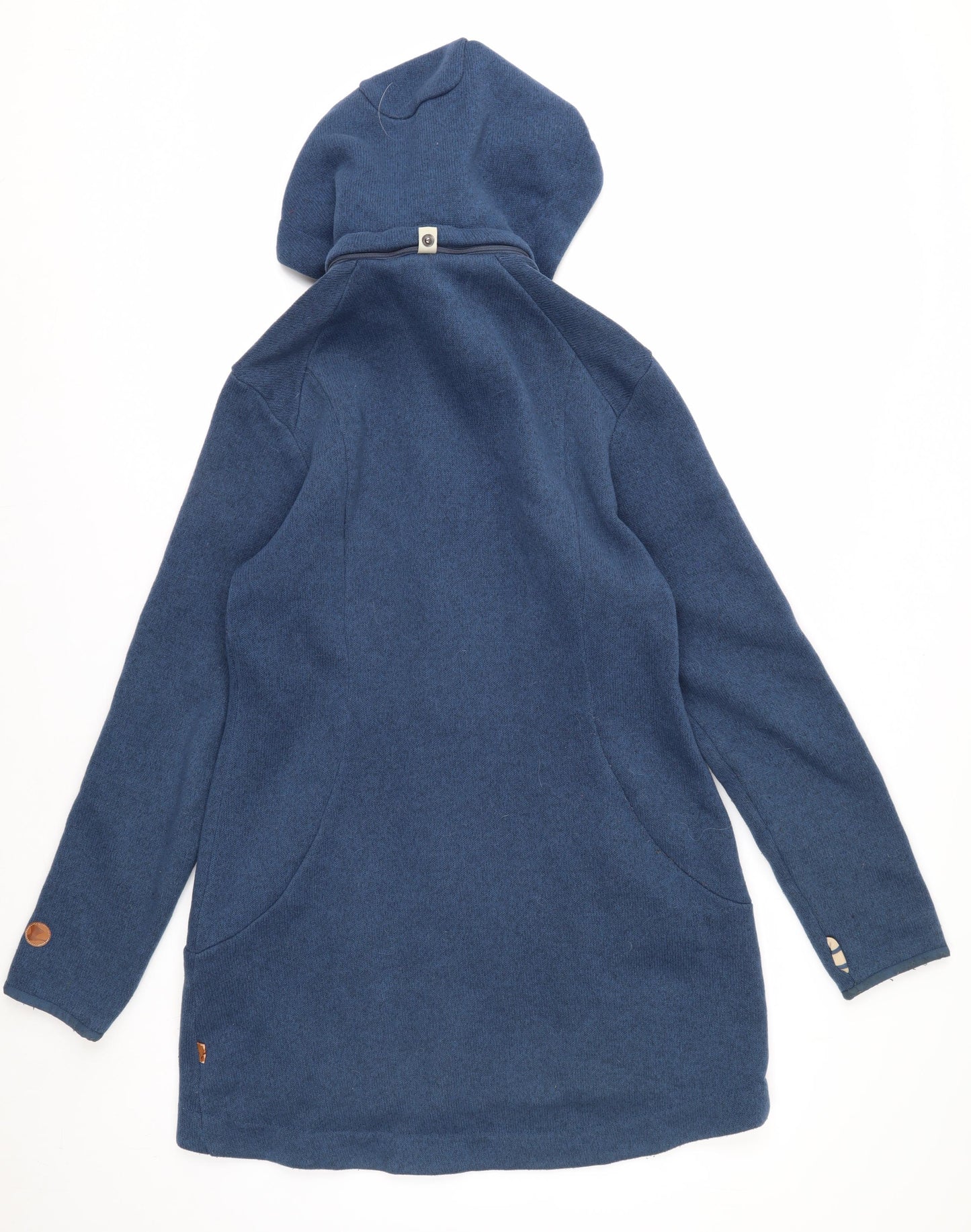 Finside Women Blue Hooded Parka Coat Size 12 Polyester Fleece