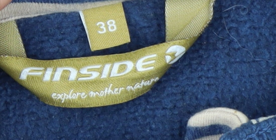 Finside Women Blue Hooded Parka Coat Size 12 Polyester Fleece