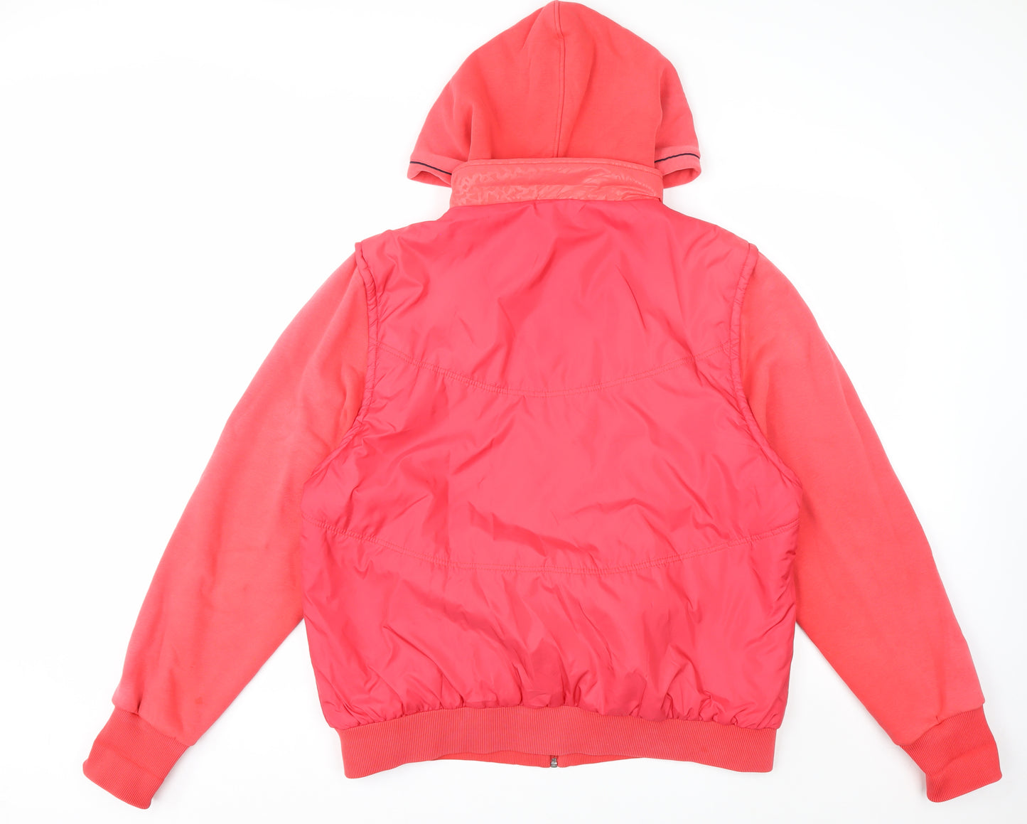 Billcee Women's Pink Hooded Bomber Jacket Size S Casual Full Zip