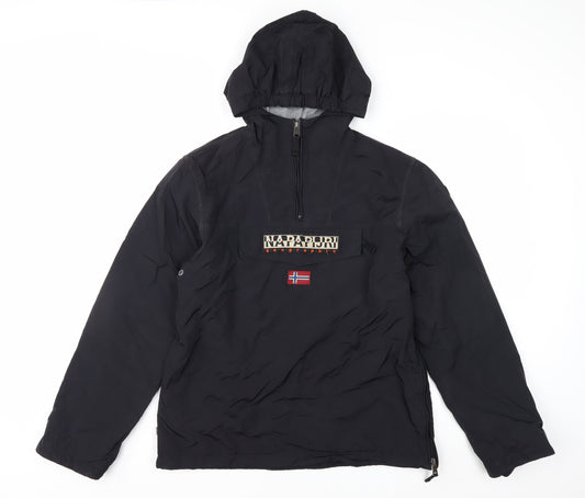 Napapijri Women's Black Size 16 Waterproof Anorak Hooded Jacket