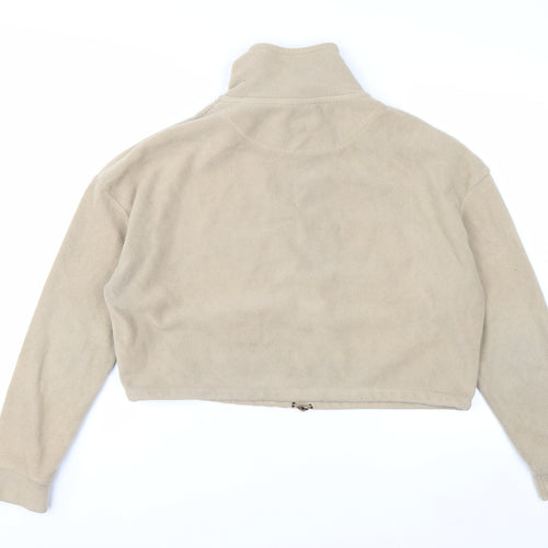 Brave Soul Women's Beige Fleece 1/4 Zip Pullover Sweatshirt M
