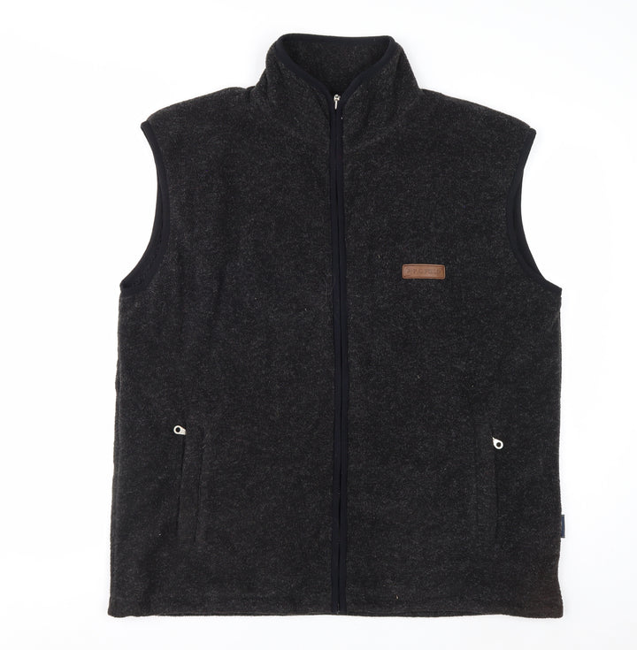 P.G. Field Men's Black Fleece Lined Waistcoat Bodywarmer Size L
