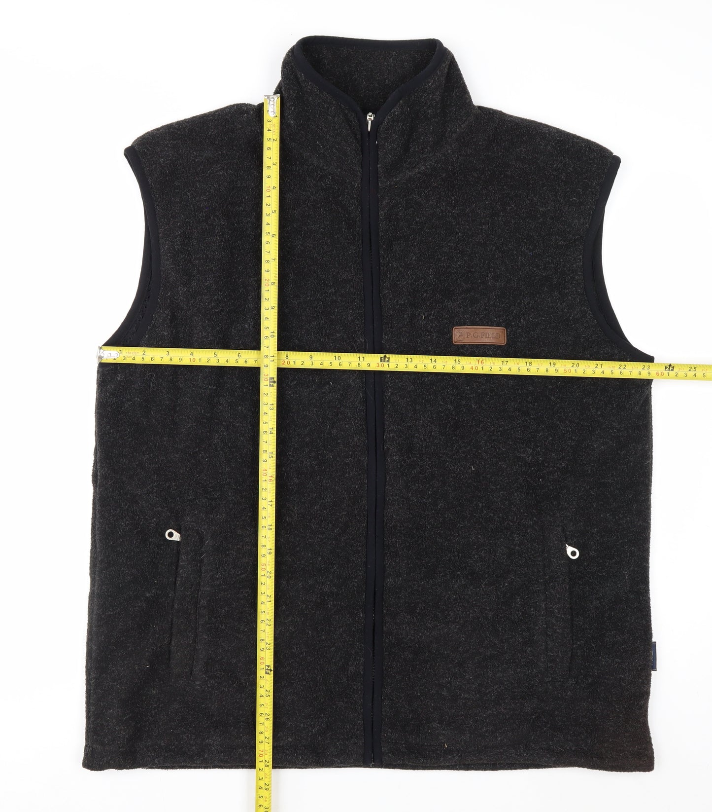 P.G. Field Men's Black Fleece Lined Waistcoat Bodywarmer Size L