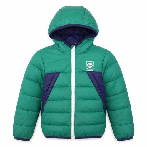 Timberland Boys Green Colourblock Hooded Puffer Jacket 6 Years
