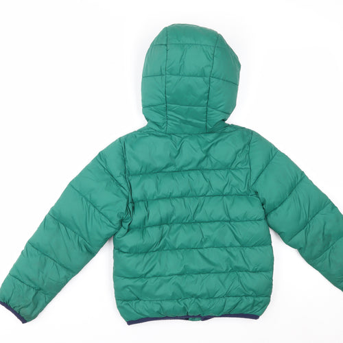 Timberland Boys Green Colourblock Hooded Puffer Jacket 6 Years