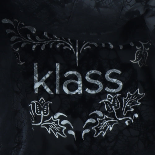 Klass Women’s Black Lace Long Puffer Coat Size M Winter Jacket