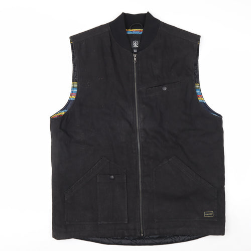 Volcom Men’s Black XL Lined Cotton Canvas Bodywarmer Waistcoat
