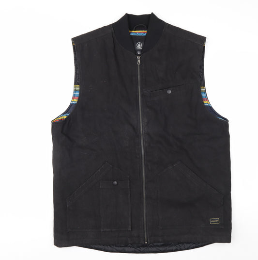 Volcom Men’s Black XL Lined Cotton Canvas Bodywarmer Waistcoat