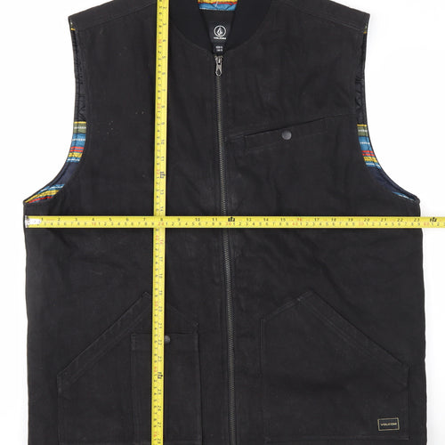 Volcom Men’s Black XL Lined Cotton Canvas Bodywarmer Waistcoat
